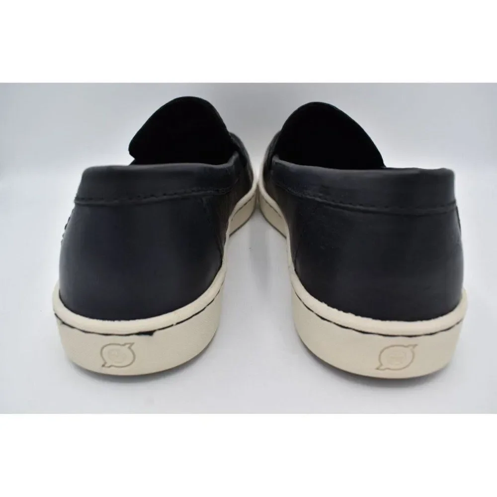 Born Mens Size 10.5 Axel Black Full Grain Leather Slip On Loafers Sneakers Shoes